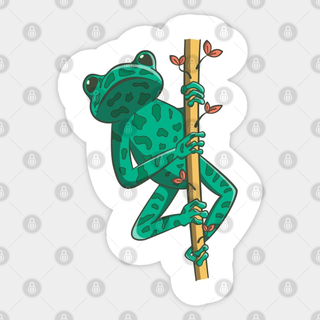 bright green frog Sticker by Mako Design 